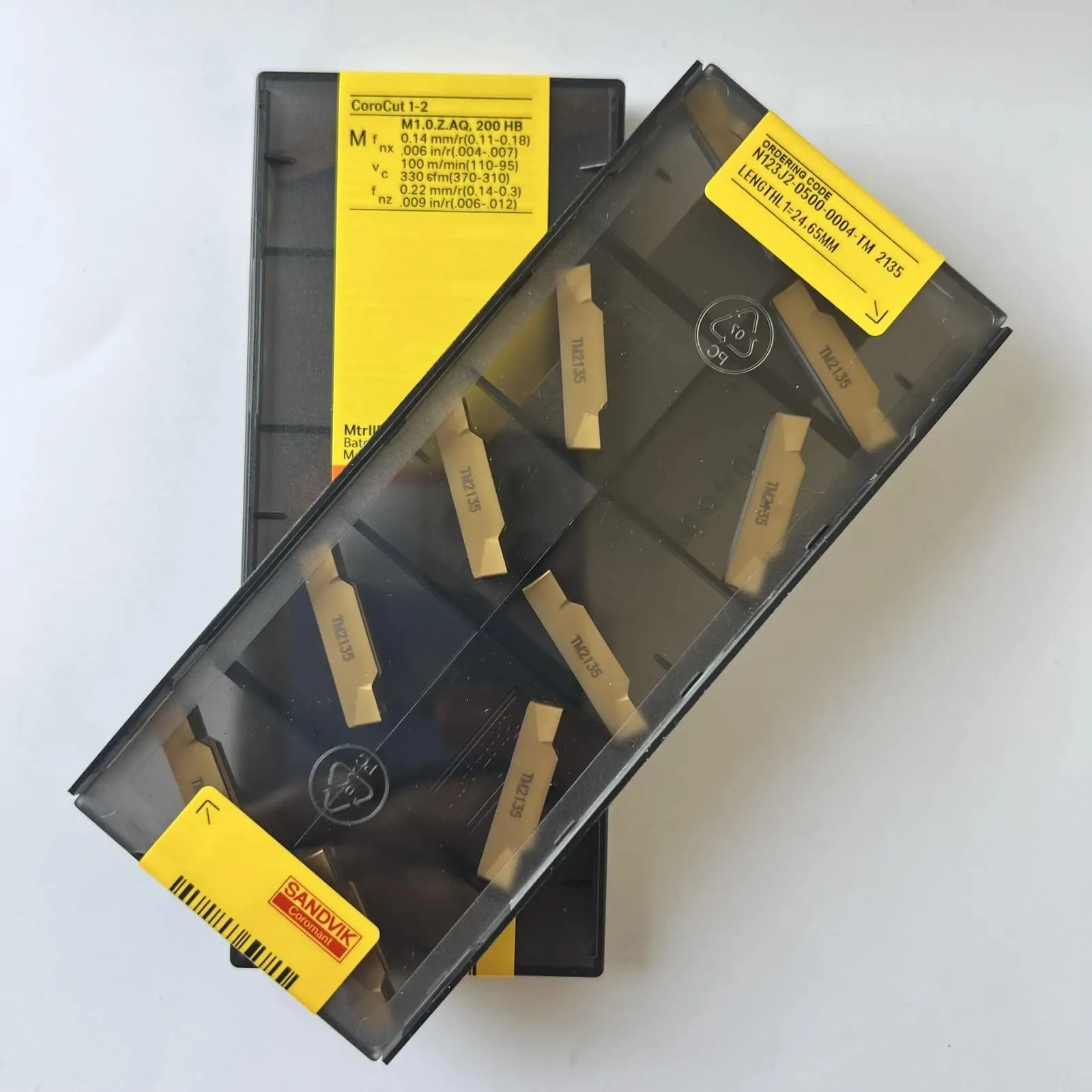 

Original SANDVIK / N123J2-0500-0004-TM 2135 / Hard alloy CNC Blade 10 Pcs