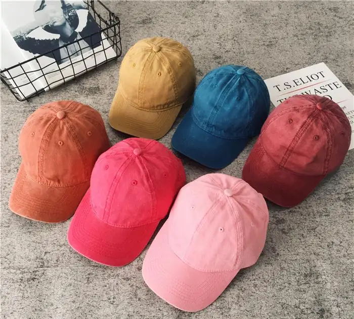 Frauen Männer Baumwolle Solide Baseball Kappe Mode Snapback Hut Weibliche Outdoor Einfache Gewaschen Vintage Visier Beiläufige Kappe Hut Für Frauen Männer – Detail 6