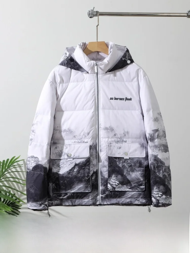 

Highly Puffy 90 Du down Filling Thiened Winter Men's Waterproof Windproof Cold Resistant Warm down Jaet Casual Sle