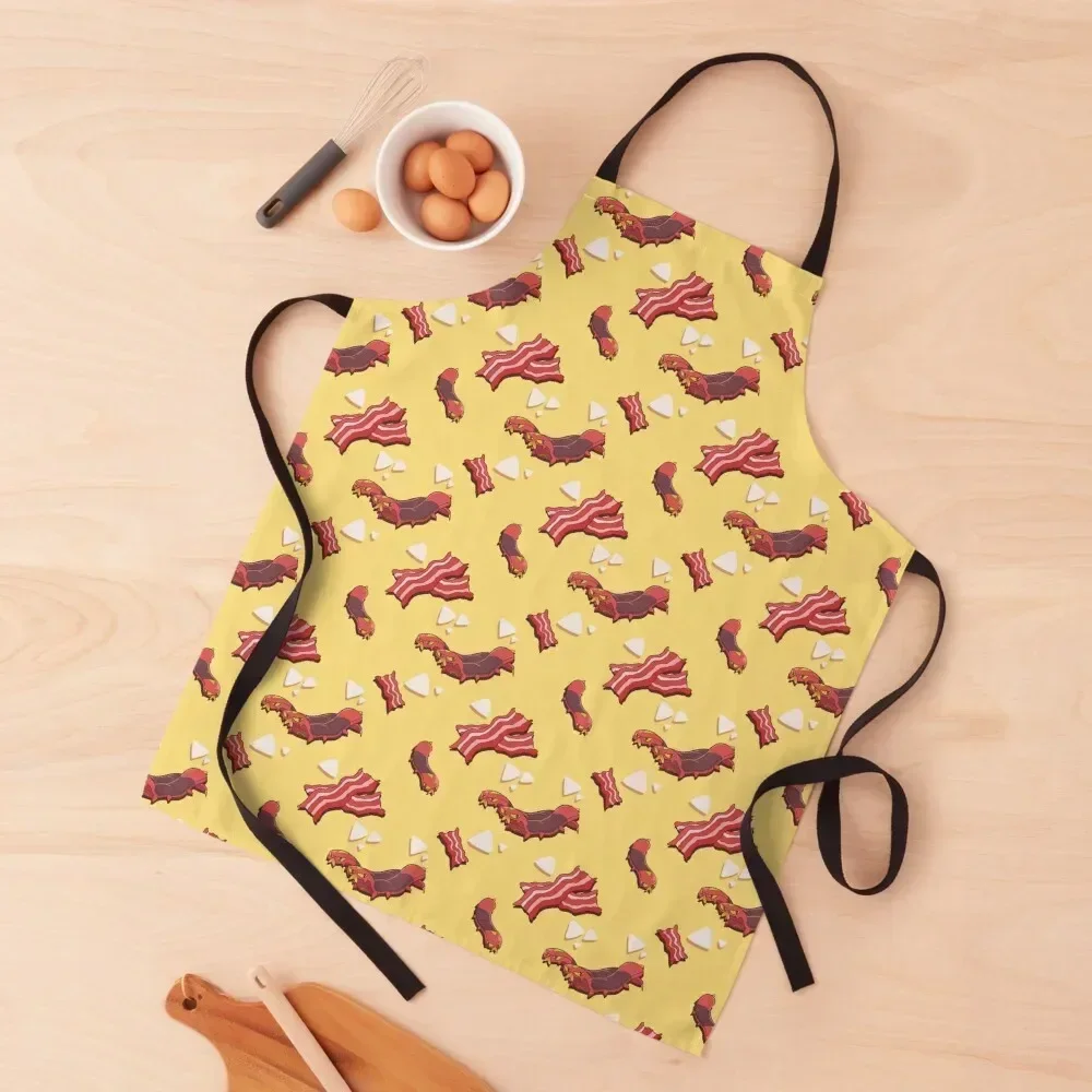 Oh Worm it's Bacon Time! (Yellow) Apron Home Utensils restaurant accessories Apron