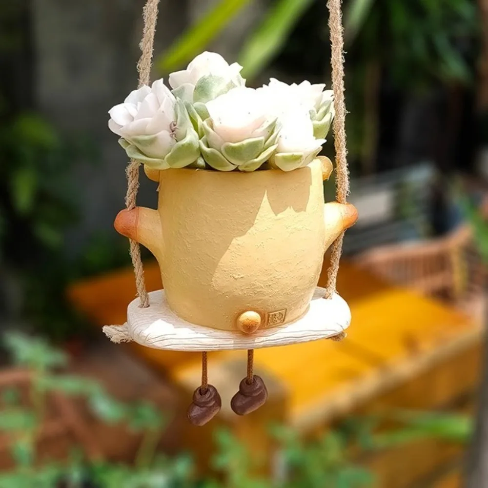 

Качели в деревенском стиле, подвесная корзина, богемные изделия из смолы, кашпо для животных, настенная уникальная подставка для цветов, открытый двор, патио