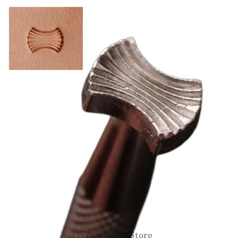 3XUF Lederprägewerkzeug, Metallstempelwerkzeug mit ergonomischem für DIY-Lederhandwerk, Arbeiten, Brieftasche, Gürtel – Detail 2