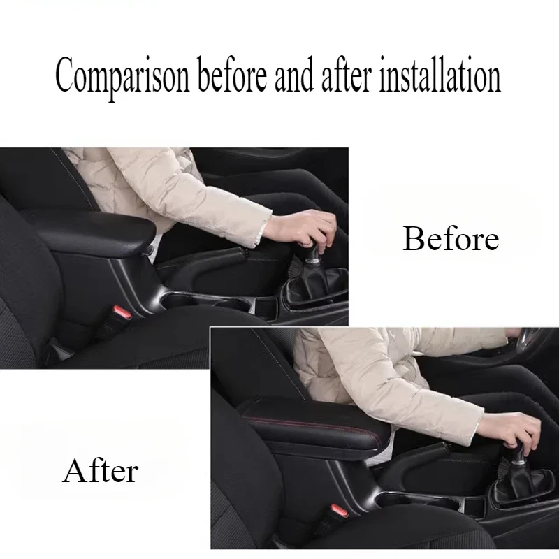 For Morris Garages MG ZS Armrest Box High-end Interior Modified Central Telescopic Slide Extended Leather Decorative Accessories