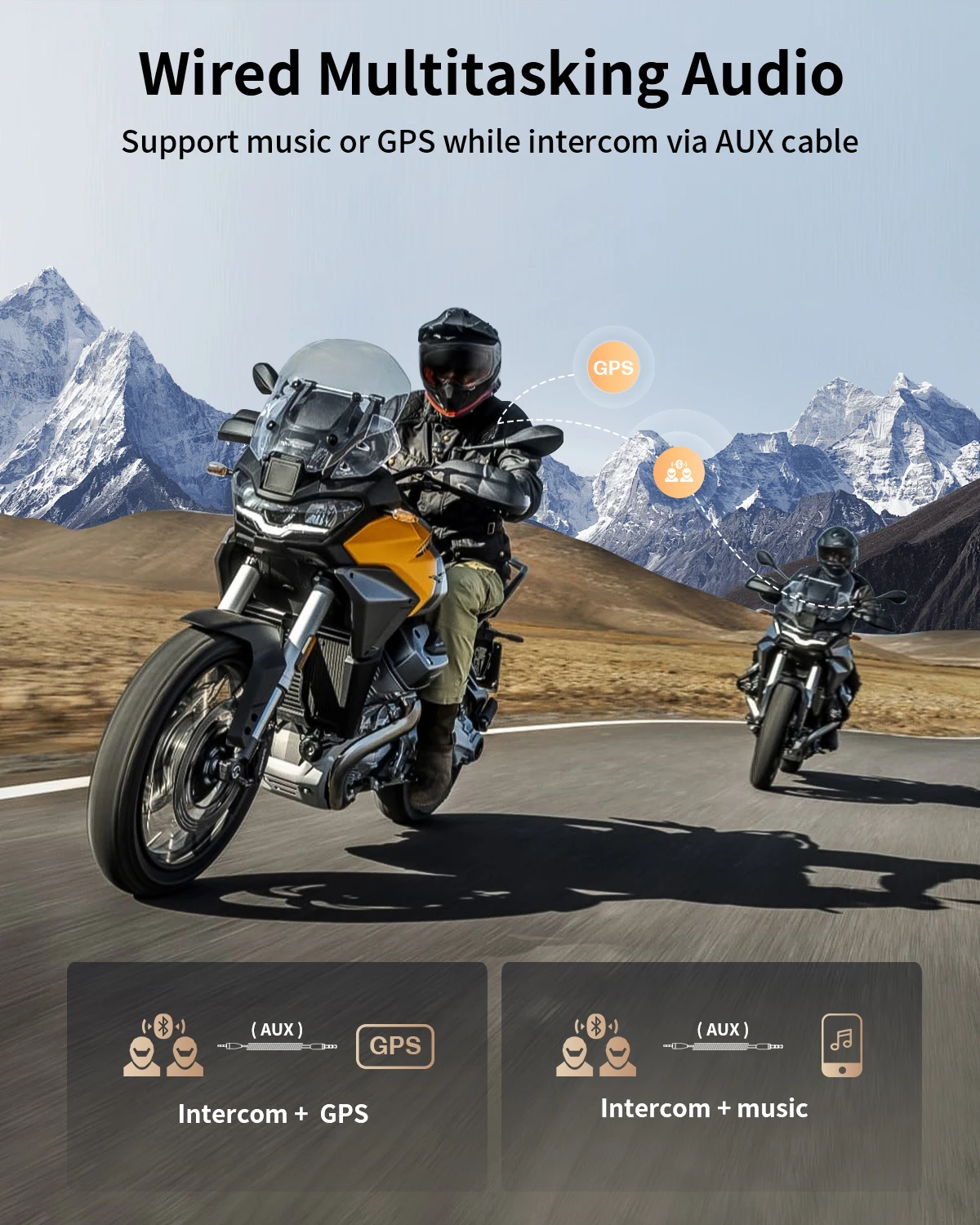 Fodsports FX8 AIR motorcycle intercom wireless bluetooth helmet headset,FM radio,3 sound effects.