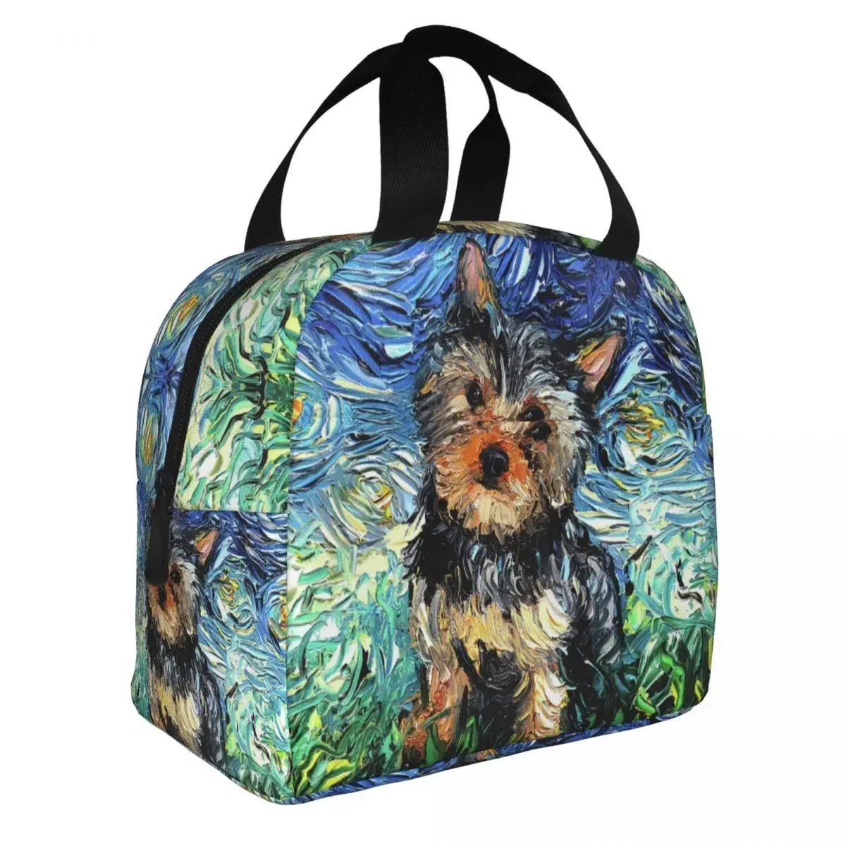 Yorkie Starry Night Insulated Lunch Bag for Women Leakproof Yorkshire Terrier Dog Warm Cooler Thermal Lunch Tote Work School