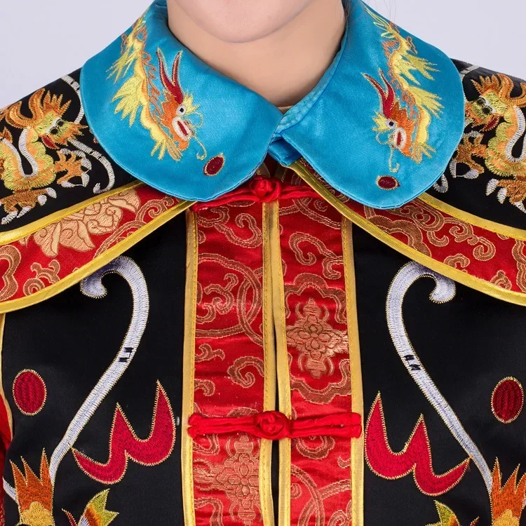 Disfraz tradicional de emperador chino de alta calidad, disfraz de reina del emperador antiguo chino, bata de dragón de la dinastía Qing