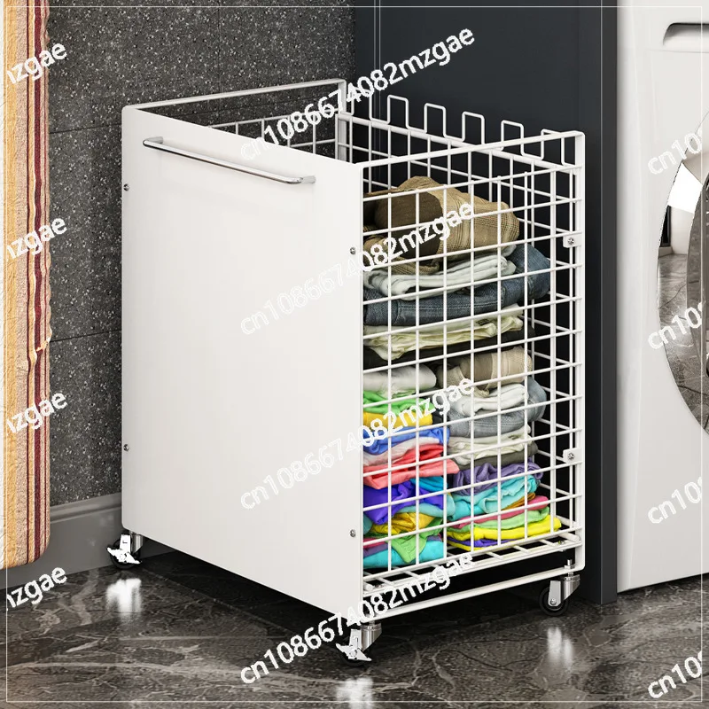 Simple portable yoga mat sports equipment storage basket with handle, large-capacity bathroom dirty clothes basket