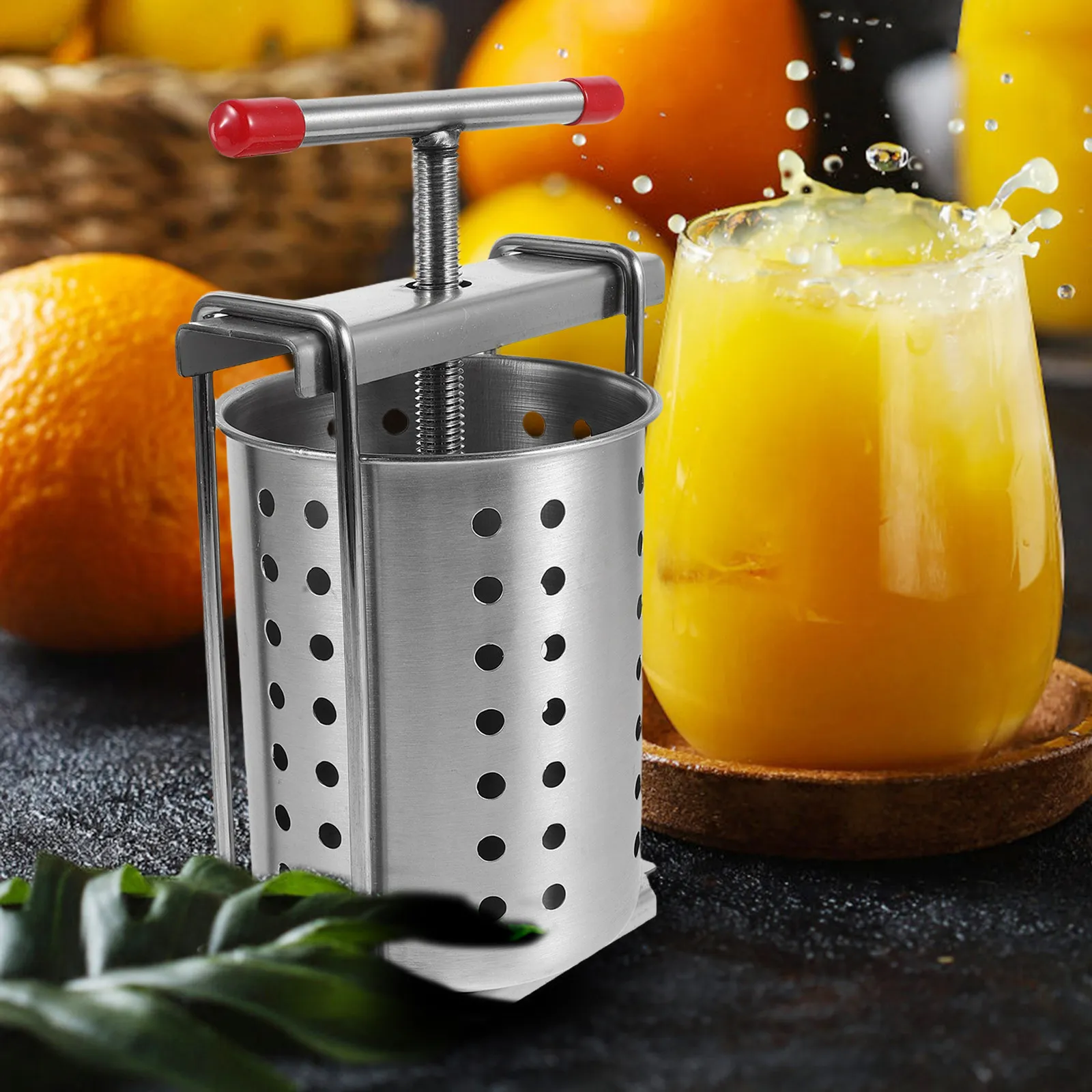 Manual Food Press 1.2L Stainless Steel Handheld Juice Honey Extraction Press Home Brewing Vegetable Citrus Juicer view 4