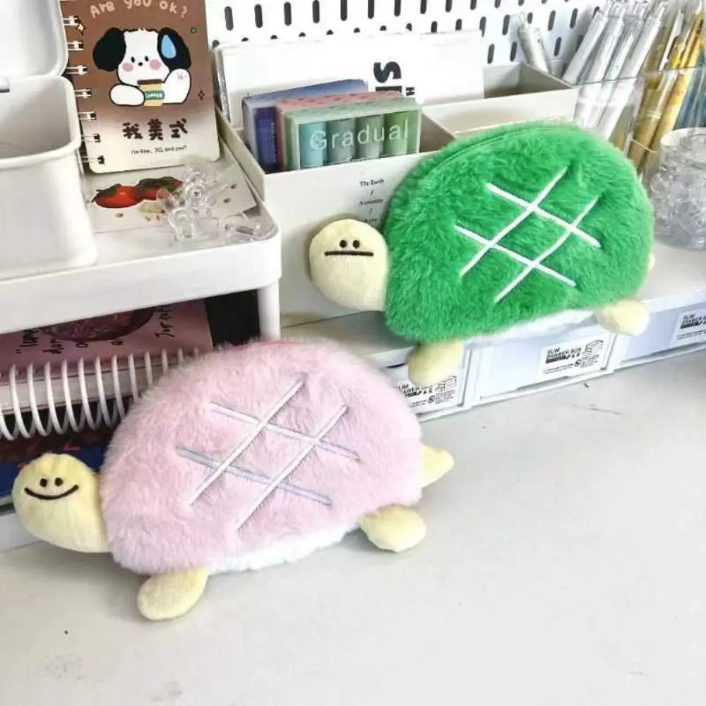 Mini Purse Large Storage Turtle Plush Pen Bag Soft Plush Turtle Plush Pencil Case Cartoon Animal Stuffed Stationery