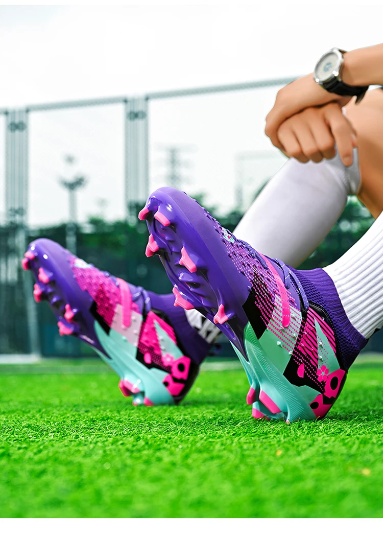 Neue Männer Fußball Schuhe Hochwertige Outdoor Hohe Knöchel Ultraleicht Indoor Fußball Stiefel Nicht-Slip Sport Schuhe Futsal Nicht-Slip – Detail 4