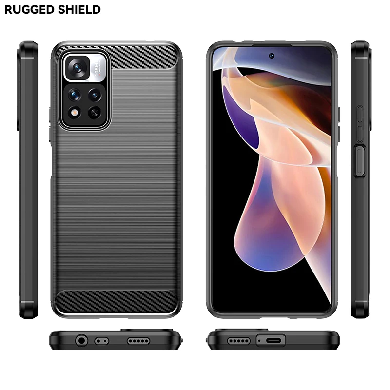 For Cover Xiaomi Redmi Note 11 Pro Plus 5G Case For Redmi Note 11 Pro Silicone Carbon Fiber Case For Redmi Note 11 Pro Plus 5G