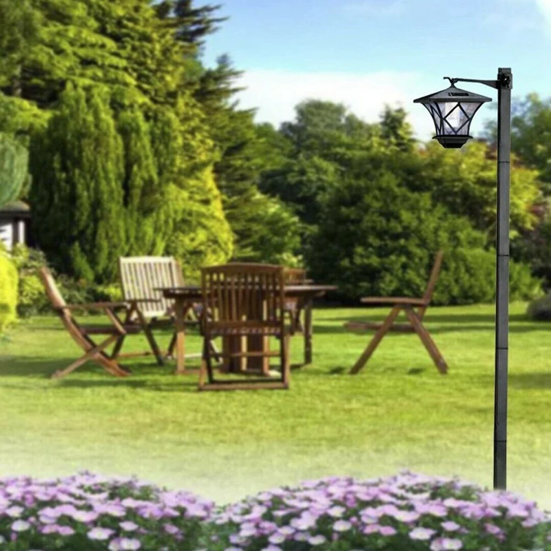 2X 1.5M LED Solar Powered Traditional Garden Lamp Post Lamppost Lantern Light Decor