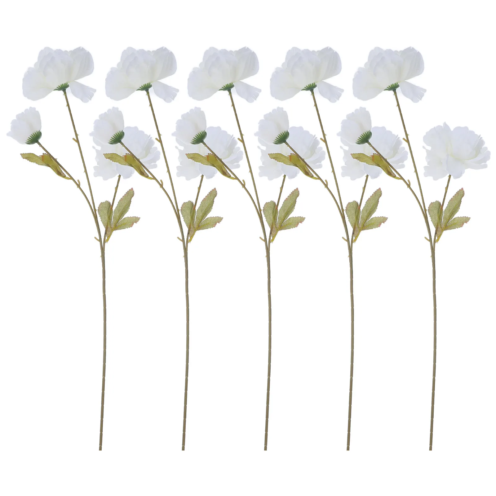 

5 Pcs Party Artificial Peony Flower Ornaments Bouquet Decors Pp With Stem