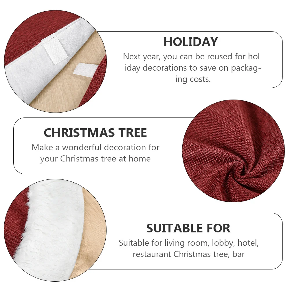 

Christmas Tree Skirt Red Floor Protector Holiday Home Decor Xmas Base Cover Party Supply Tree Bottom Decor Festival Decoration