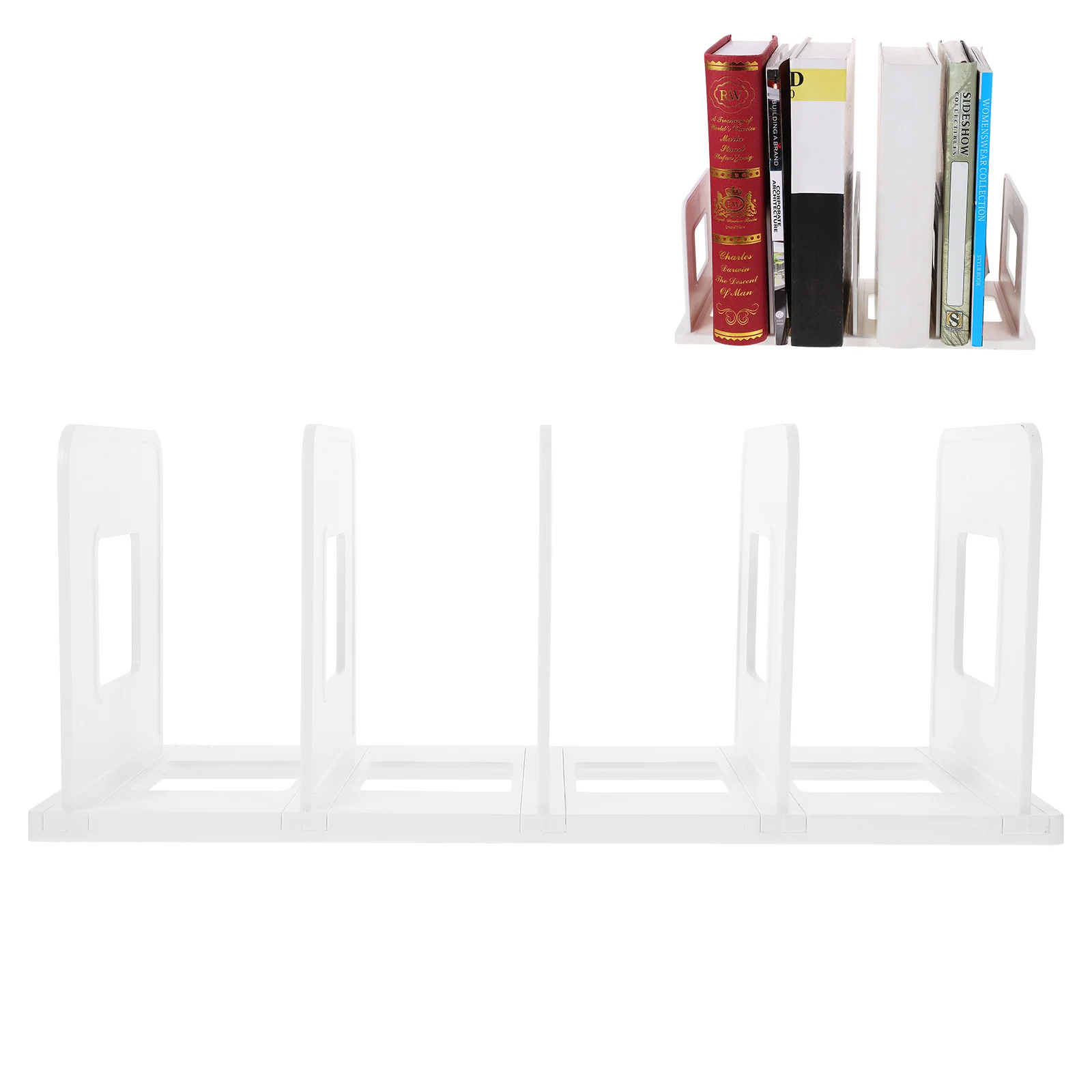 

Divider Bookends Multi-function Binder Storage Holder Plastic Bookstand Reading Organizer Case