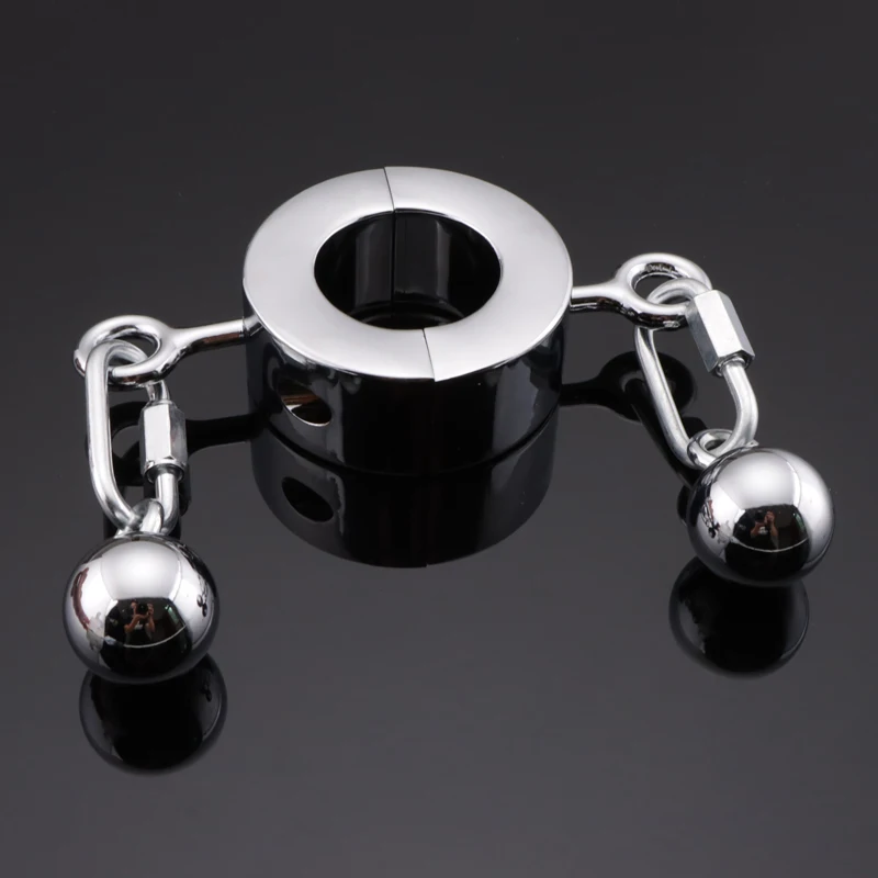 New Heavy Chastity Cock Ring Stretcher Scrotum Stimulation Lock Training Device Metal Penis Ring Testicle Clamp Sexual delay CBT