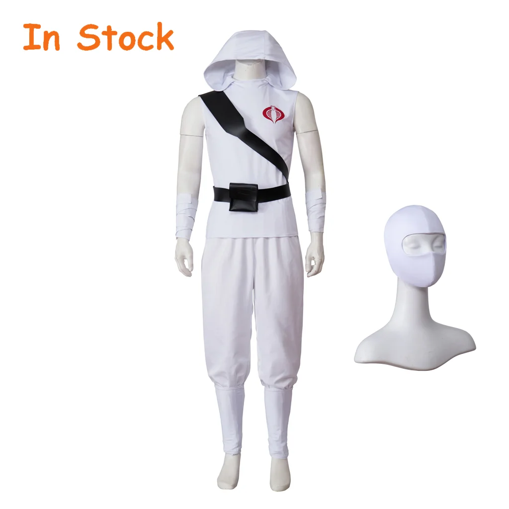 

In Stock Storm Shadow Cosplay Men White Jumpsuits Japanese Samurai Warrior Suit Ninja Suit Halloween Party