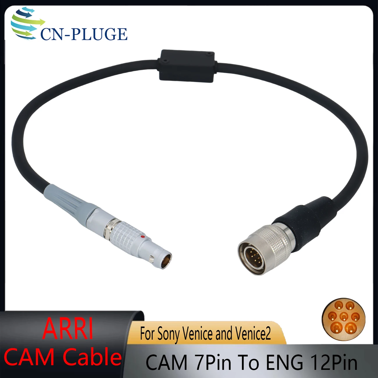 

ARRI cforce RF Motor/Cmotion cRRO Motor /Camin CAM (7p) to ENG (12p) for Connecting Lens Metadata Into Sony Venice and Venice2