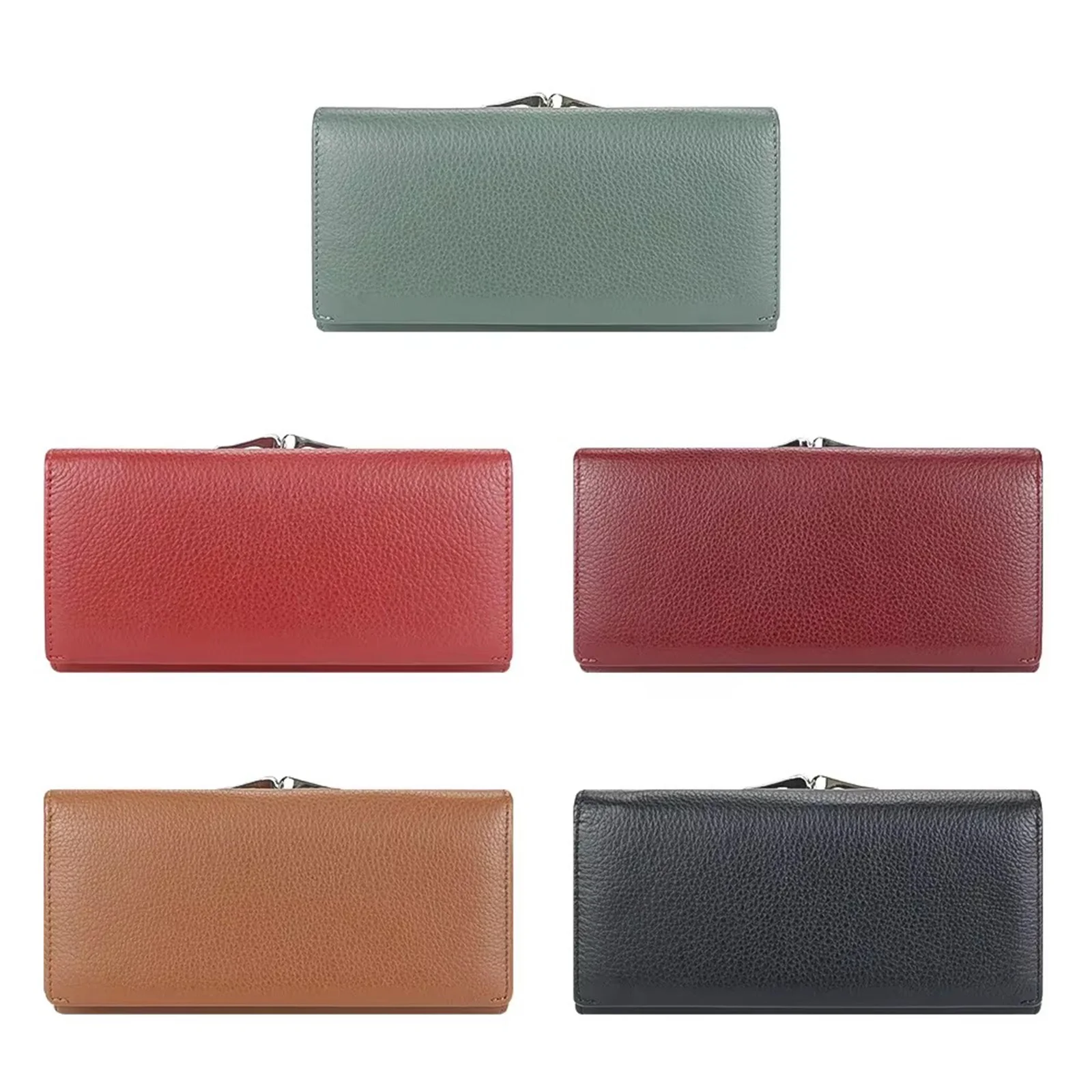 

omen's Solid Colour Long Wallet Niche Design Fashion Simple Large Capacity Bag Luxury Temperament Classic With tail clip Wallet