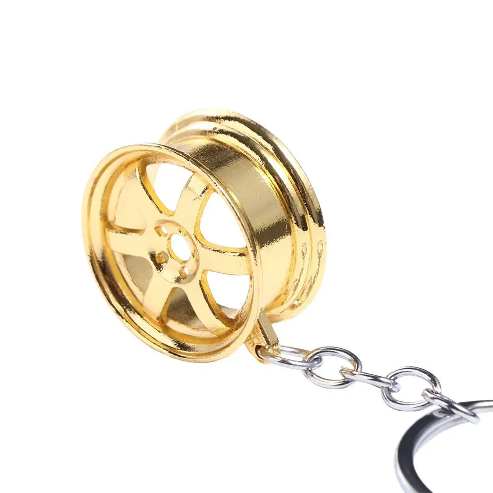 Creative Alloy Car Wheel Keychain Wheel Hub Mini Tire Rim Key Holder INS Keyring Cute Pendant