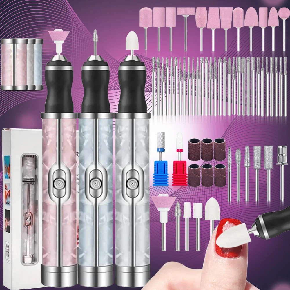 Machine à ongles électrique rechargeable sans fil, lime à ongles électrique pour ongles en acrylique et gel, kit de manucure et pédicure Efile
