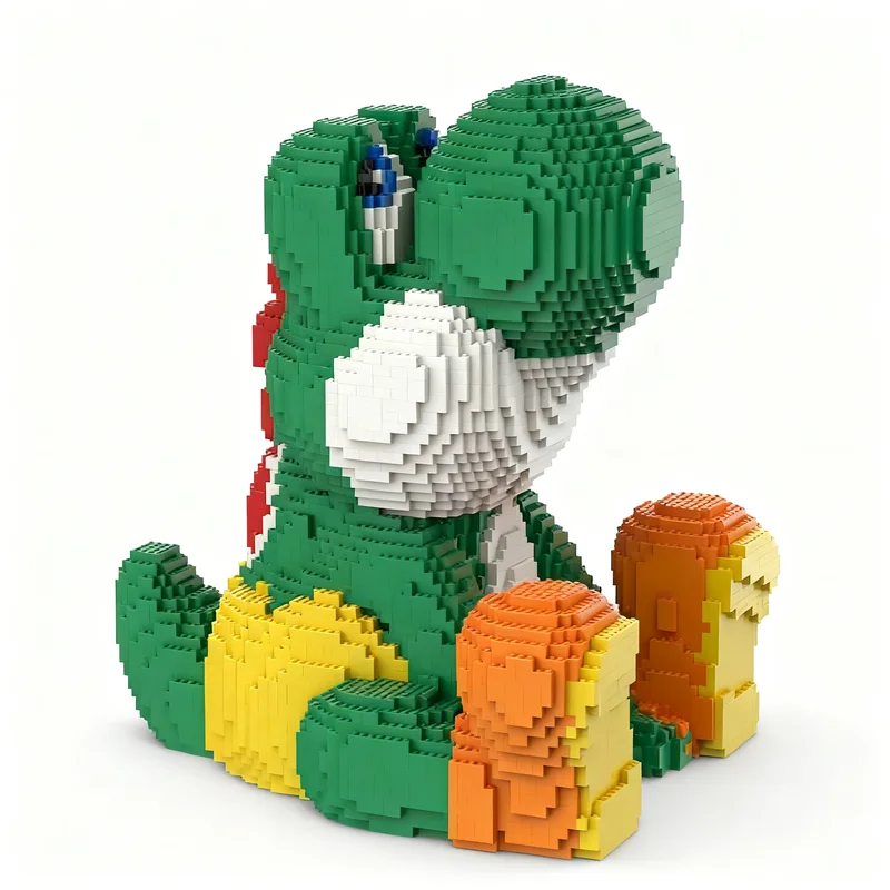 9043pcs MOC Yoshi Sculptures Model Building Blocks Toys Assemble DIY Brick Collection Craft Education Display Creative Idea