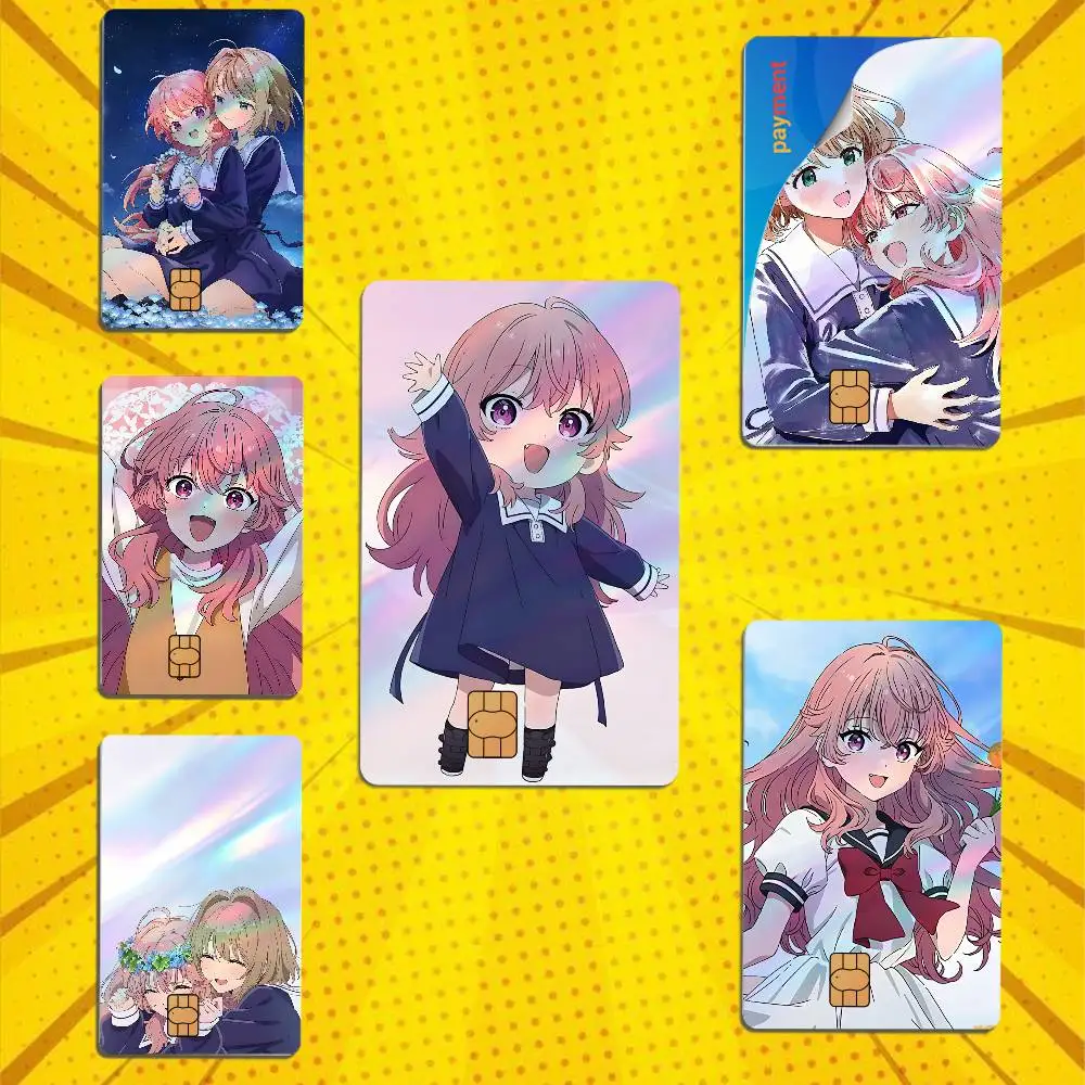 Sheena Totsuki Mimi Kagari KimiShinu  Laser shimmer Credit Card Skin Party Stickers For Visa Bank Card Bus Metro Access Card
