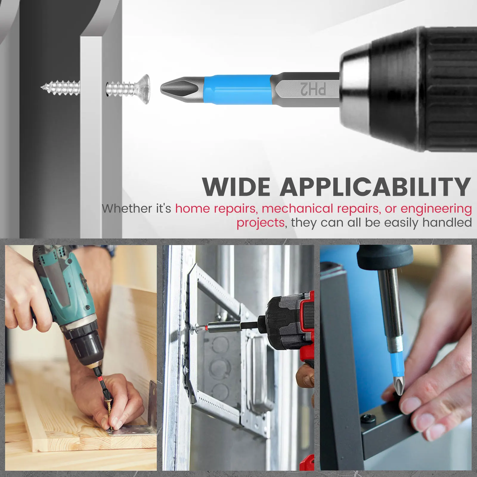 27PCS Screwdriver Bit Set Include Magnetic Impact Phillips Bit Flat Head Screwdriver and Torx Screwdriver Bits with Socket Set