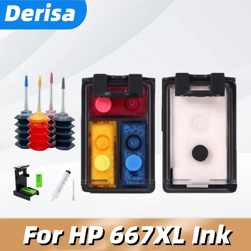 

Восстановленный картридж 667XL, совместимый с картриджем HP 667 hp67 Deskjet Ink Advantage Plus 6075 6475 6476 2375 2775 2776