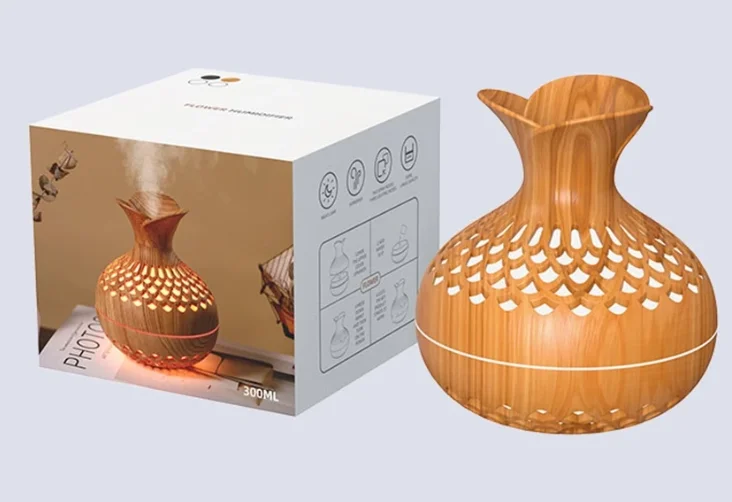 Suncolourful Holzmaserung Mini Vase Luftbe feuchter USB elektrische Ultraschall Wasser Aroma ätherische Öl Diffusor Home Room Duft Luft reiniger 4