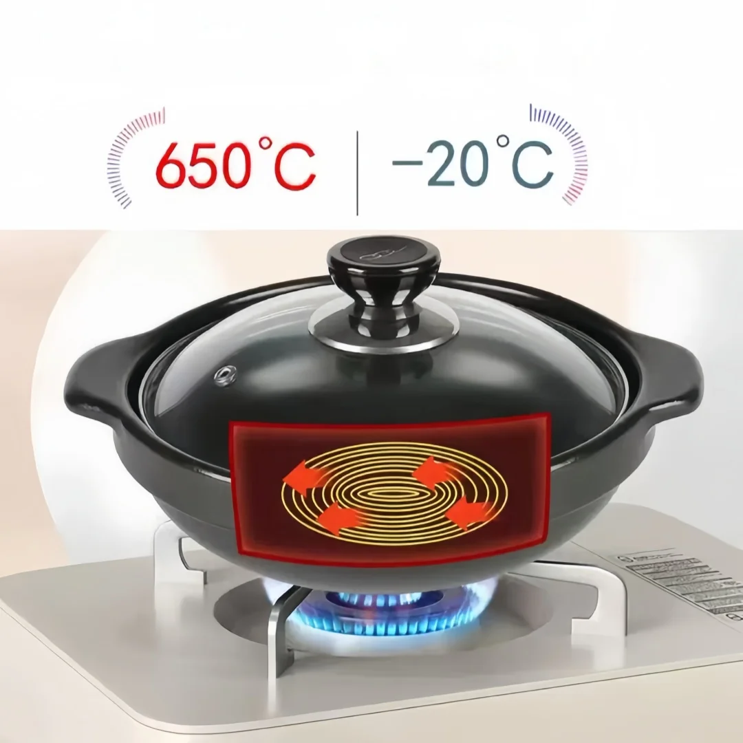 

1 керамический глиняный горшок с крышкой - глиняный горшок для ресторана в традиционном азиатском стиле для приготовления вкусного риса, чаша из мелкого камня