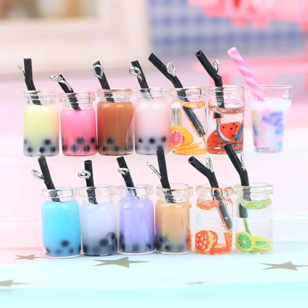 20pcs Milk Tea Bottle Resin Slime Charms Cream Gel Bottle Sticker for Croc Shoes Accessories Hair Clip Cute Pencil Case Decor