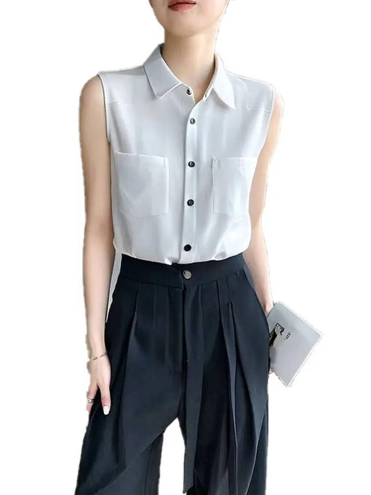 Faionable mat Commute Sle Svel irt Doppio ket Top snellente Miscela di poliestere Vestibilità regolare Primavera Estate