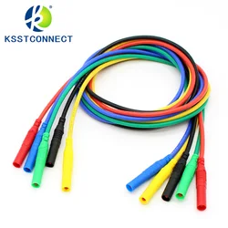 Cables de prueba de silicona flexible TL320, 5 piezas, 5 colores, 13AWG, 4mm, enchufe recto en ambos extremos