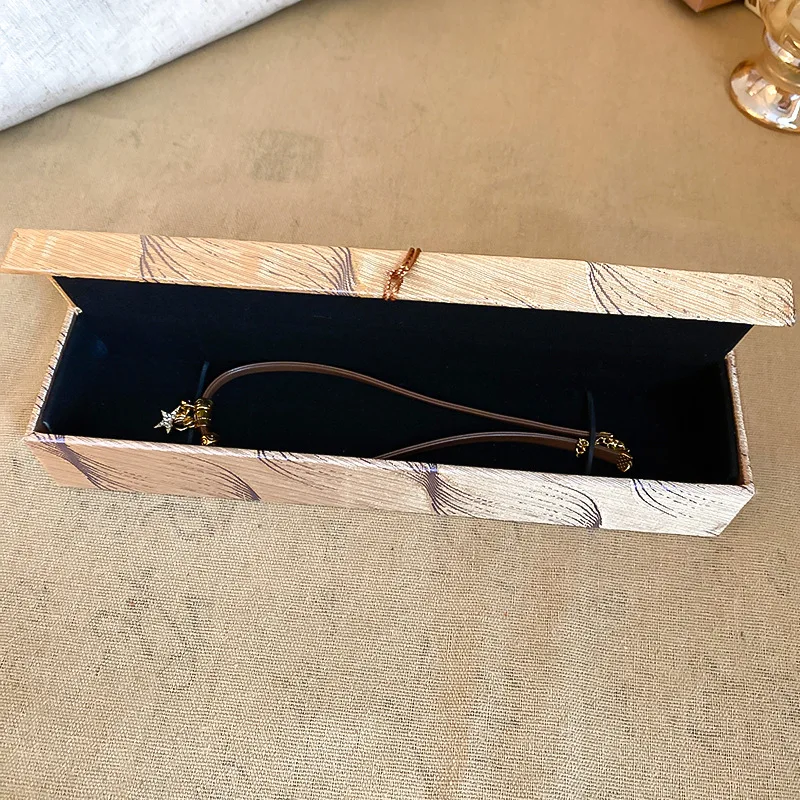 Jewelry Feather Fringe Ring Necklace Jewelry Packaging Pendant Bracelet Gift Boxes Korea Simple Dust Box Portable Box