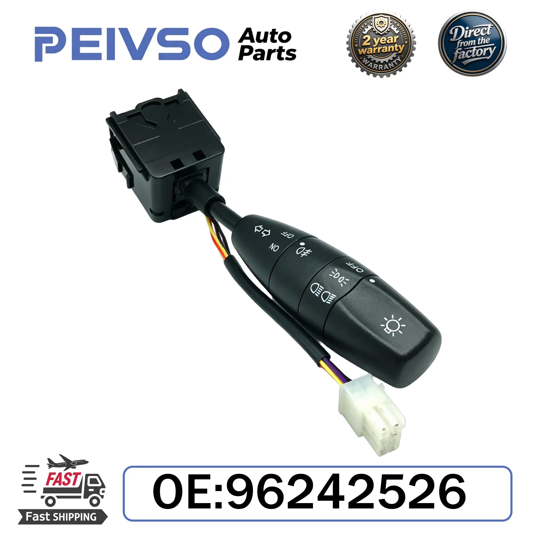 PEIVSO NEW High Quality Headlight Fog Light Turn Signal Switch 96242526 For 1999-2002 Daewoo Lanos 1.6L L4 Auto Parts