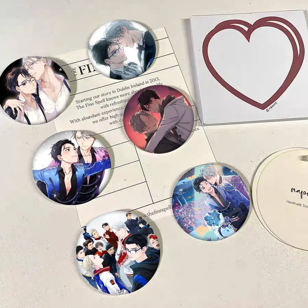 Anime Yuri On Ice Round Badge Creative Brooch Clothing Backpack Accessories Lapel Pin view 2