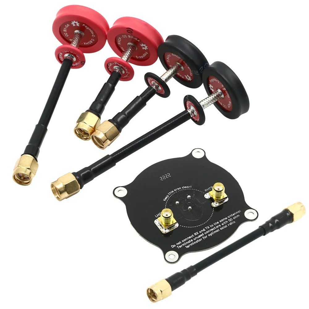 Pagoda 2 / Triple  Feed Patch 5.8G 5dBi 50W Omnidirectional Omni FPV Flat Panel Pagoda Antenna LHCP/RHCP SMA/RP-SMA