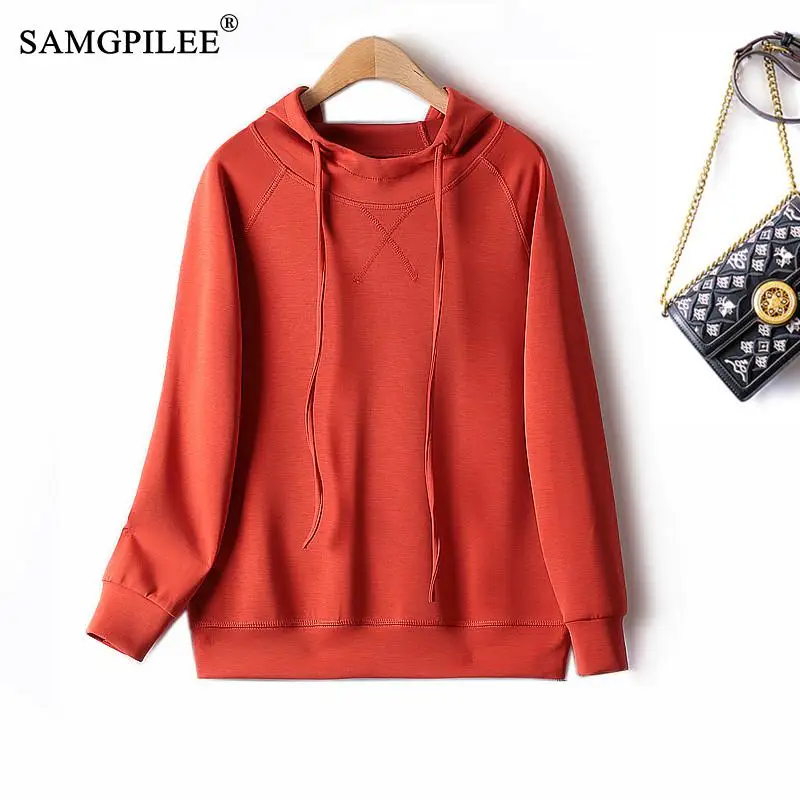 

Sweet Hooded Sweatshirts 2022 Autumn Topline Air Cotton Long-sleeved Sweater Winter Loose Elastic Y2k Clothes Hoodies Women 4XL