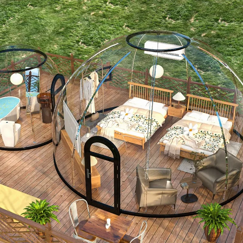 Latest Model Bubble Room China Multifunctional Clear Bubble House Families Restaurant Vacation Starry Sky House with Bathroom