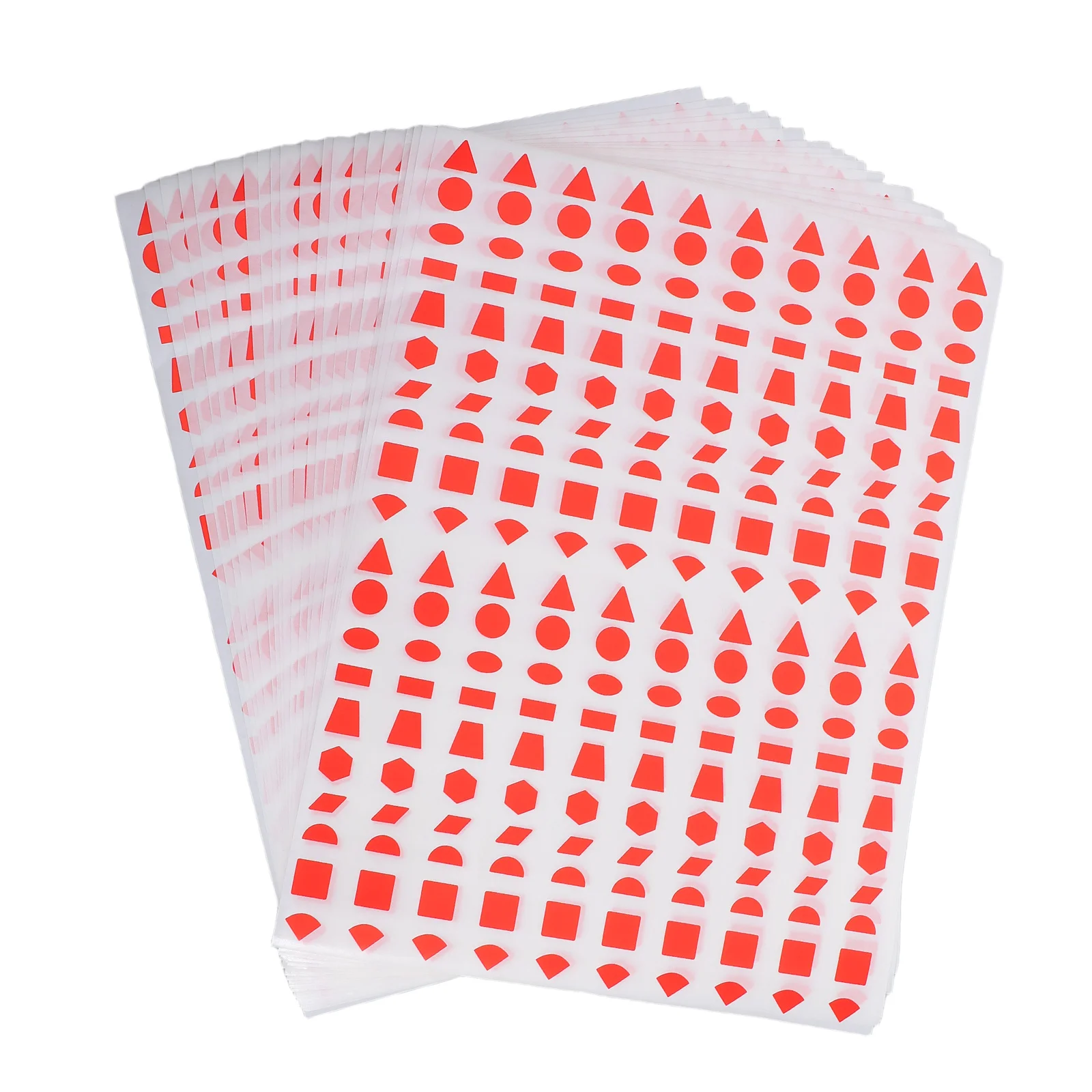 

20 Sheets Geometric Marking Stickers Triangles Circles Rectangles Oval 10mm Self-Adhesive Labels Coding for Office School DIY