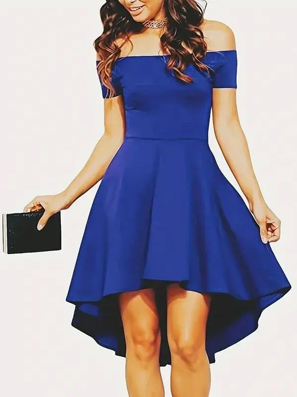 

Сексуальное асимметричное платье с застежкой на талии на одно плечо, однотонное женское модное летнее новое вязаное платье трапециевидной формы Dr