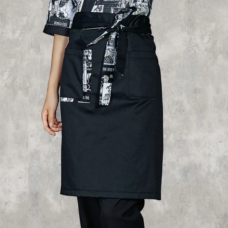 Japanese Style Chef Apron Cuisine Half Apron Unisex Kitchen Chef Restaurant Ramen Sushi Shop Hotel Bakey Waiter Work Uniform