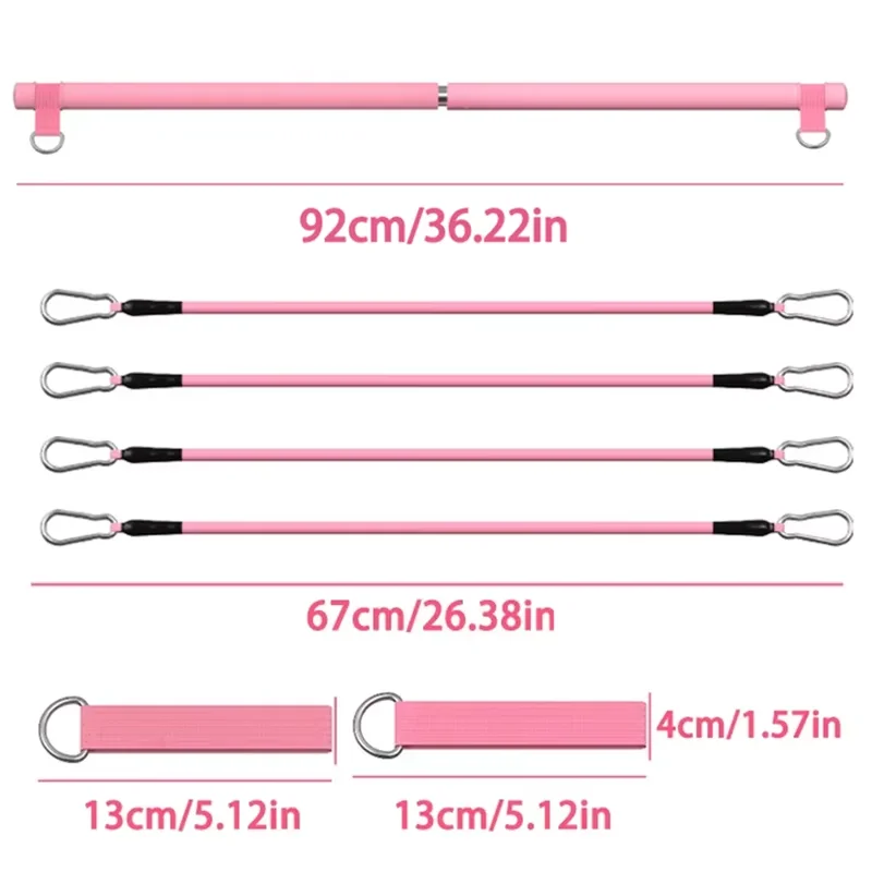 Multi Functional Tension Rope Pilates Stick Set Fitness Stretcher for Household Abdominal Stretching Training