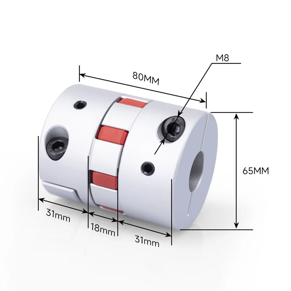 

GS28 GR D65 L80 Соединитель Алюминиевая сливовая гибкая муфта вала Разъем двигателя 65 мм 80 мм Гибкая муфта с ЧПУ