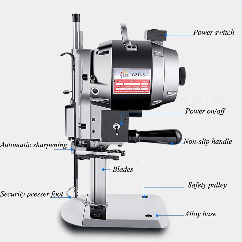 Electric Cloth Cutting Machine Vertical Straight Knife Scissors Fabric Cutter CZD-5