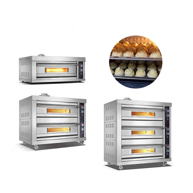 

1 Deck 2 Decks 3 Decks Commercial Pizza Ovens Manufacturer Kitchen Bread Baking Bakery Cake Oven Prices Electric