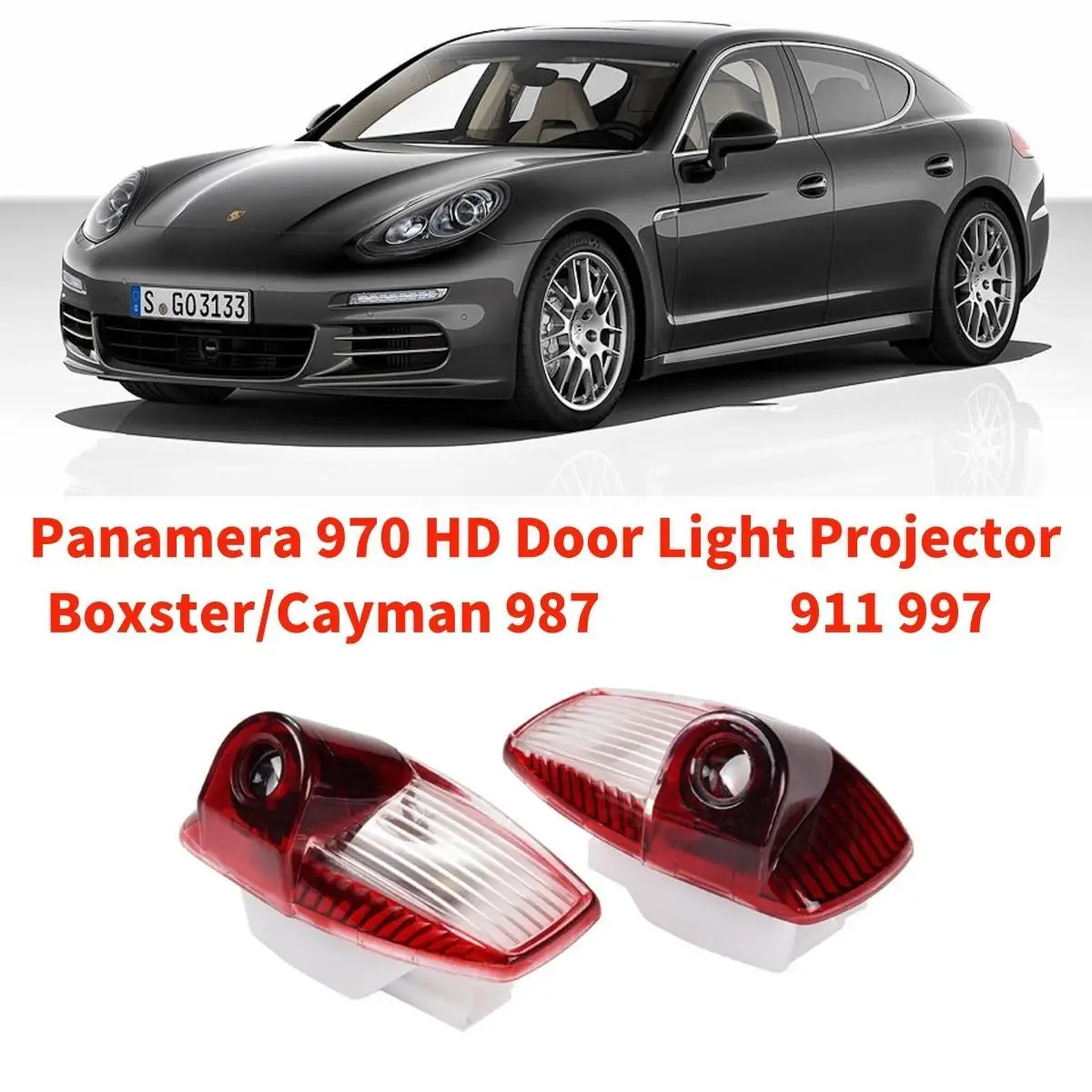 

2X Super HD Never fade Door Light Ghost Projector For Porsche Panamera 970 Boxster 987 911