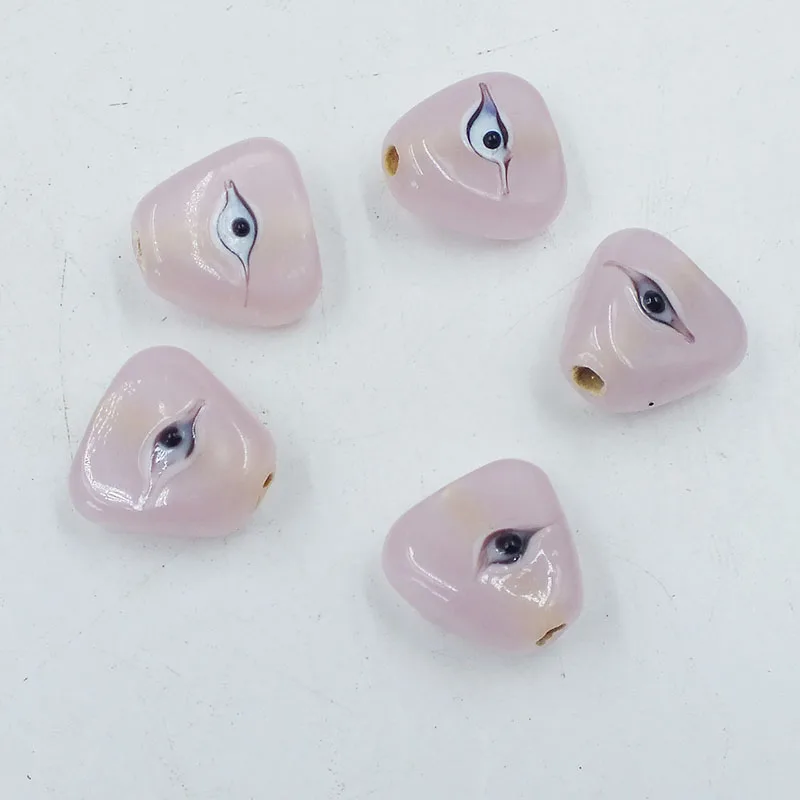 T-shaped. Italy. Pink colored glass. Eye 1.5MM hole DIY handmade bracelet