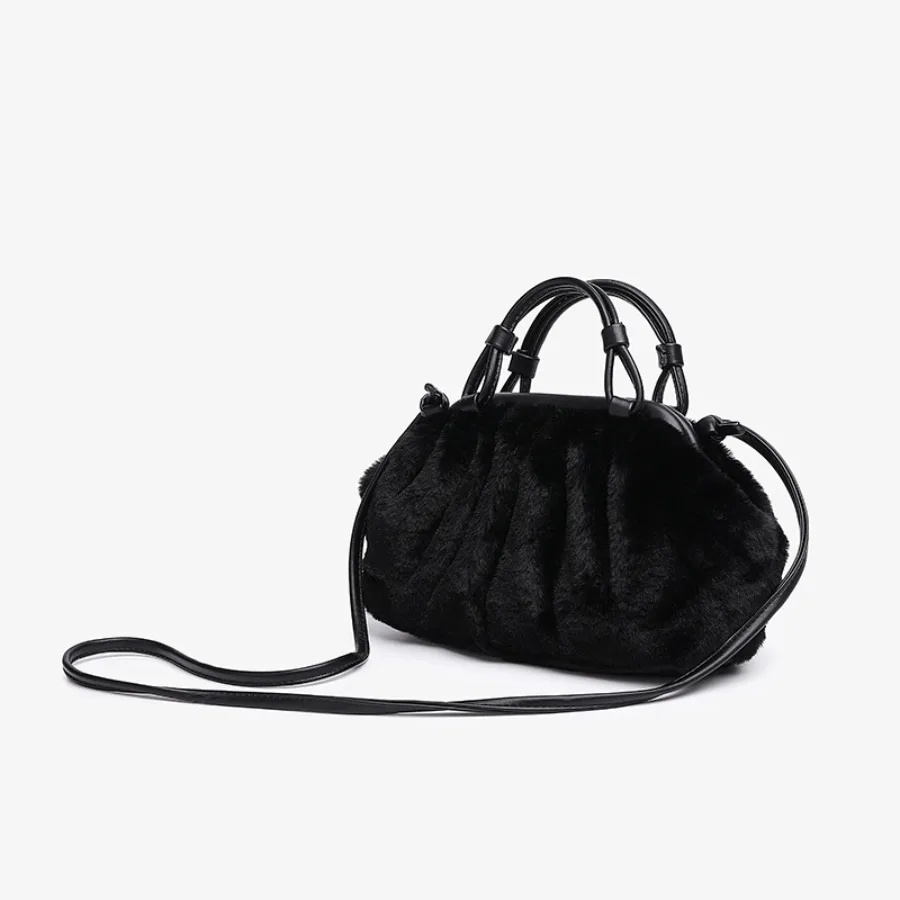 

【New style】2021 autumn and winter new style all-around fashion plush bag rabbit hair bag dumpling underarm bag single shoulder